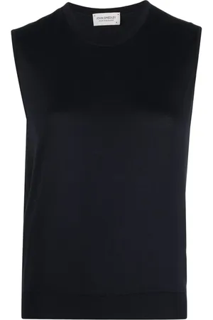 JOHN SMEDLEY Round-neck sleeveless knitted top
