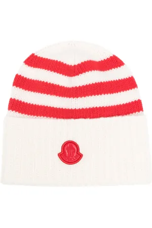 Moncler Striped ribbed wool beanie