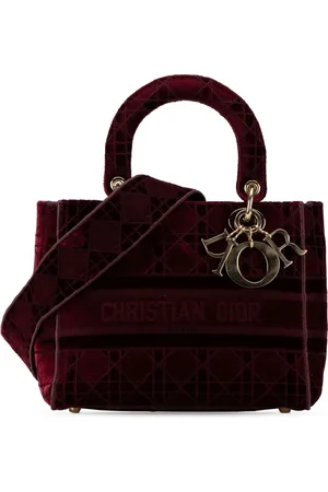 Dior 2020 Medium Velvet Cannage Lady D Lite satchel