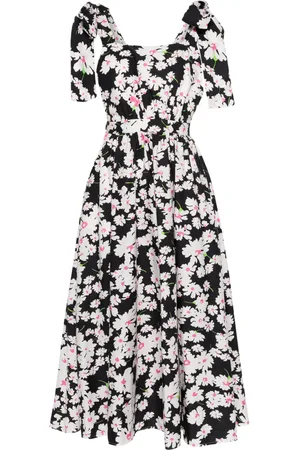 Msgm Floral cotton midi dress