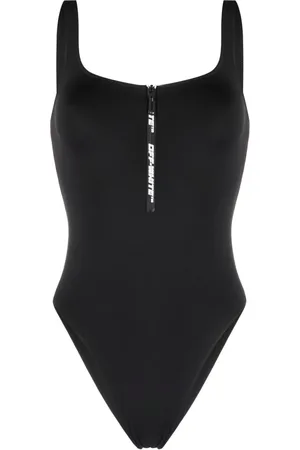 OFF-WHITE Logo-print zip-up swimsuit