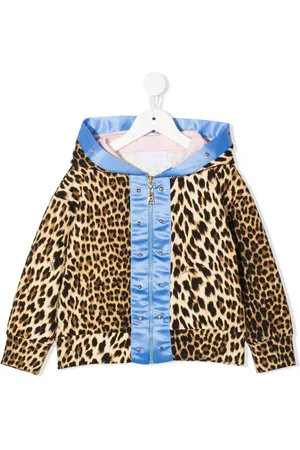 Roberto Cavalli Leopard-print zip-up hoodie
