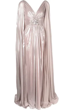 Jenny Packham Celia cape-sleeved gown