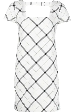Courrèges Diamond-check short-sleeve dress