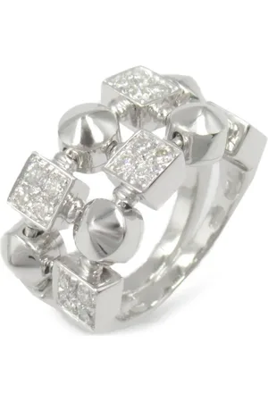 Bvlgari 2010s 18K white gold Lucia diamond ring