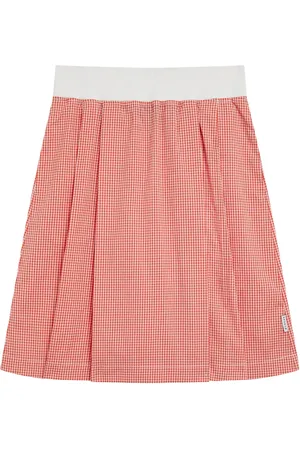 AGNÈS B. Check-pattern pleated skirt