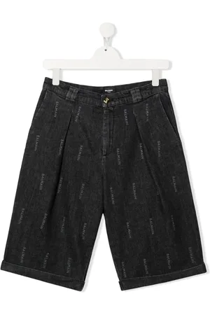Balmain TEEN logo-print denim shorts