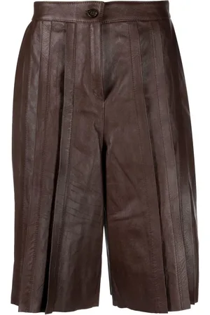 Golden Goose Pleated leather shorts