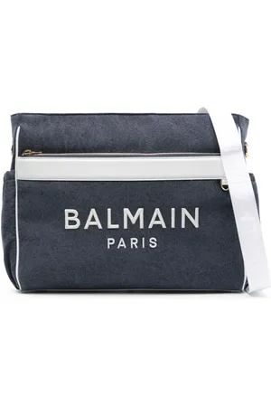 Balmain Logo-embroidered canvas changing bag