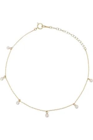 Mizuki 14kt yellow Floating pearl anklet