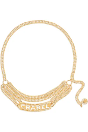 CHANEL 1994 logo plaque chain belt