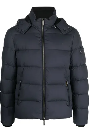 MOORER Padded zip-up hooded down jacket
