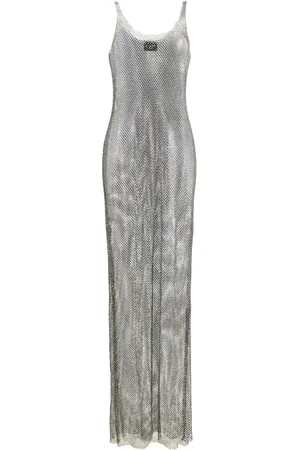 SANTA BRANDS Rhinestone-embellished mesh maxi dress