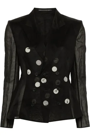 YOHJI YAMAMOTO Double-breasted semi-sheer blazer