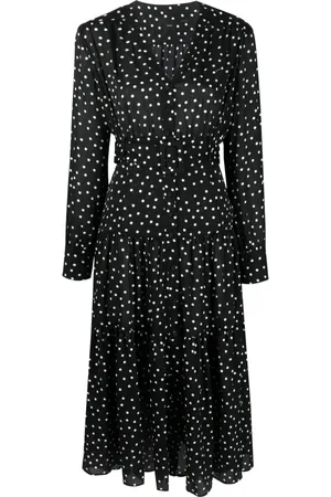 Pinko Polka-dot-print belted midi dress