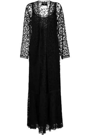 CHANEL 1998 logo-lettering lace dress