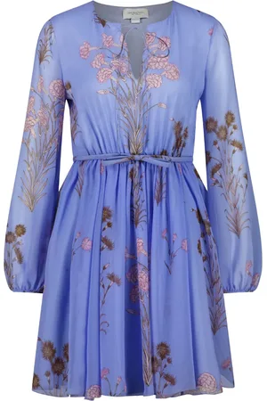 Giambattista Valli Mini Carnation Bouquets georgette silk dress
