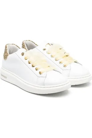Twin-Set Glitter-detailing lace-up sneakers