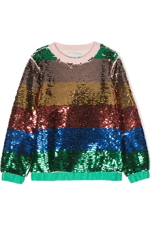 Stella McCartney Sequin-embellished striped sweatshirt