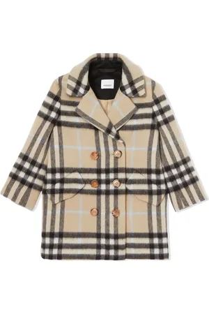 Burberry Check pattern tailored coat