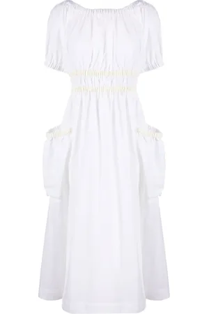 Molly Goddard Mags shirred taffeta midi dress