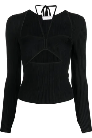 Simkhai Alexia neck-tie ribbed top