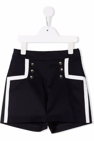 Elie saab Double-button stripe shorts