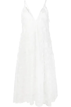 Agua by Agua Bendita Floral-embroidered midi dress