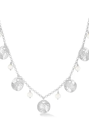 Dower and Hall White pearl and disc collar necklace