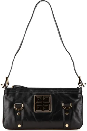 Givenchy 2002 Leather Zip Logo shoulder bag