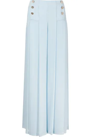 Edward Achour Paris Button-detailed wide leg trousers