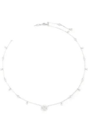 Gucci 18kt white gold Interlocking diamond necklace