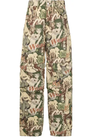 GCDS Hentai jacquard-pattern cargo trousers