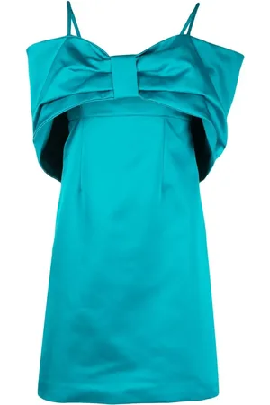 P.A.R.O.S.H. Oversized bow-detail cold-shoulder dress