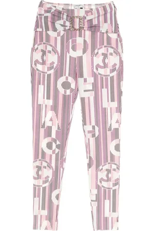CHANEL 1986-1988 striped stretch trousers