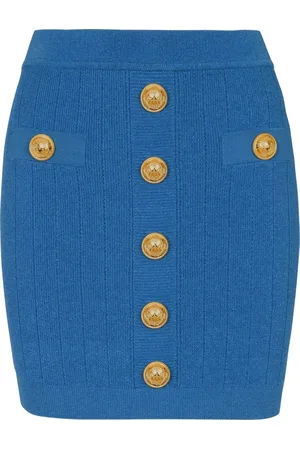 Balmain Button-detail knitted miniskirt