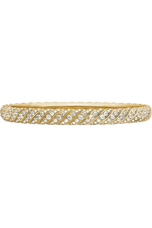 David Yurman 18kt yellow Sculpted Cable bangle diamond bracelet (6.2mm)