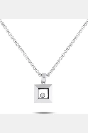 Chopard 18K white gold diamond pendant necklace