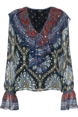 Etro Graphic-print crepe blouse