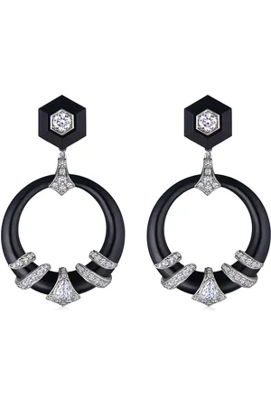 Fred Leighton 18kt diamond jade coiled dooorknocker earrings
