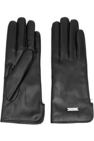 Kiton Logo-plaque leather gloves