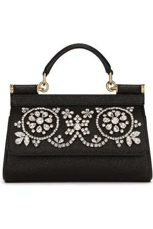 Dolce & Gabbana Small Sicily rhinestone-embellished top-handle bag
