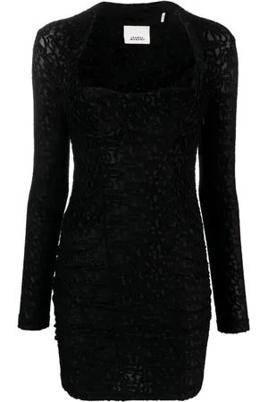 Isabel Marant Dilia lace-embroidered long-sleeve minidress
