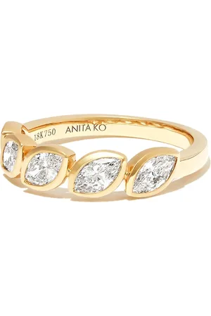 Anita 18kt yellow diamond demi-eternity ring