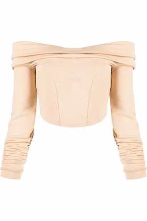GCDS Couture logo-print off-shoulder sweatshirt