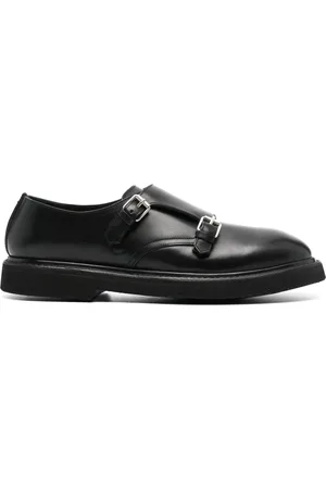 Premiata Double-buckle leather monk shoes