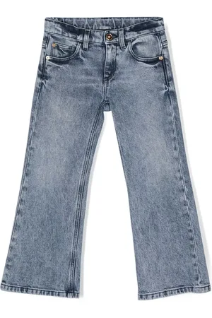 VERSACE Logo-patch straight-leg jeans