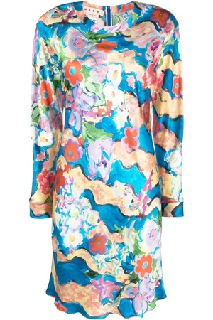 Marni Abstract-print satin dress
