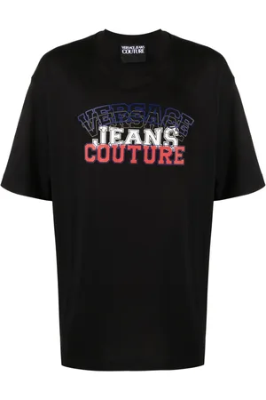 VERSACE Flocked-logo cotton T-shirt