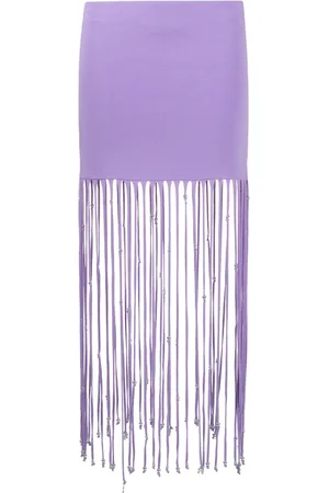 ROTATE Fringed embellished skirt